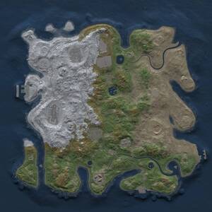 Thumbnail Rust Map: Procedural Map, Size: 3600, Seed: 12309, 14 Monuments