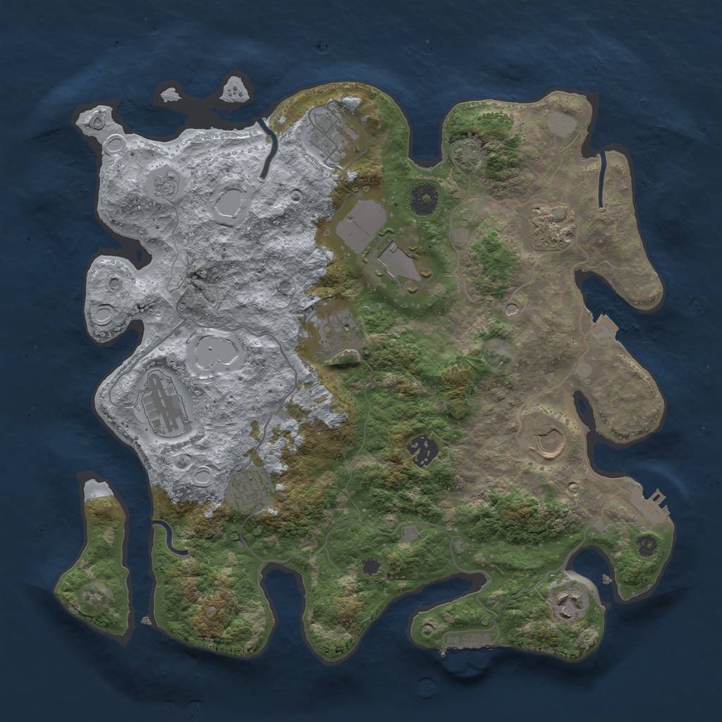 Rust Map: Procedural Map, Size: 3600, Seed: 12309, 17 Monuments