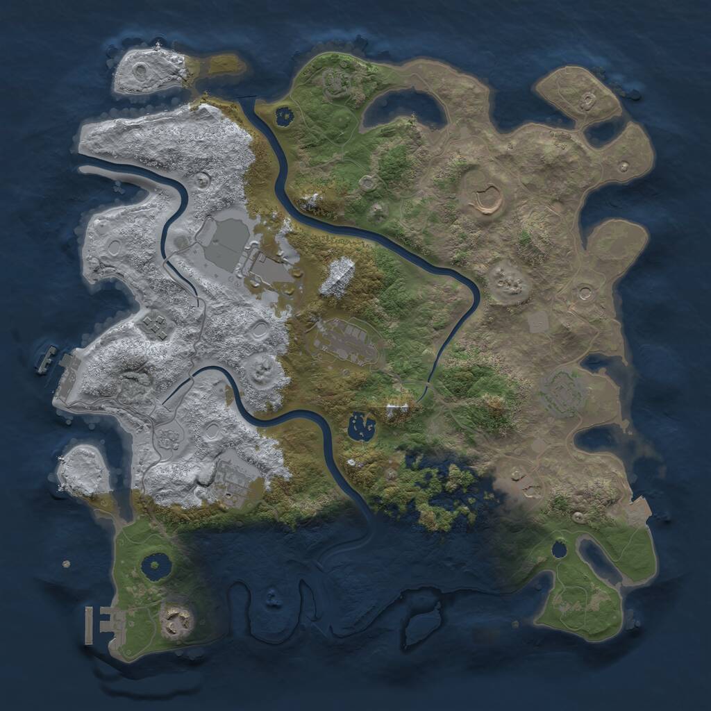 Rust Map: Procedural Map, Size: 3750, Seed: 489156457, 15 Monuments