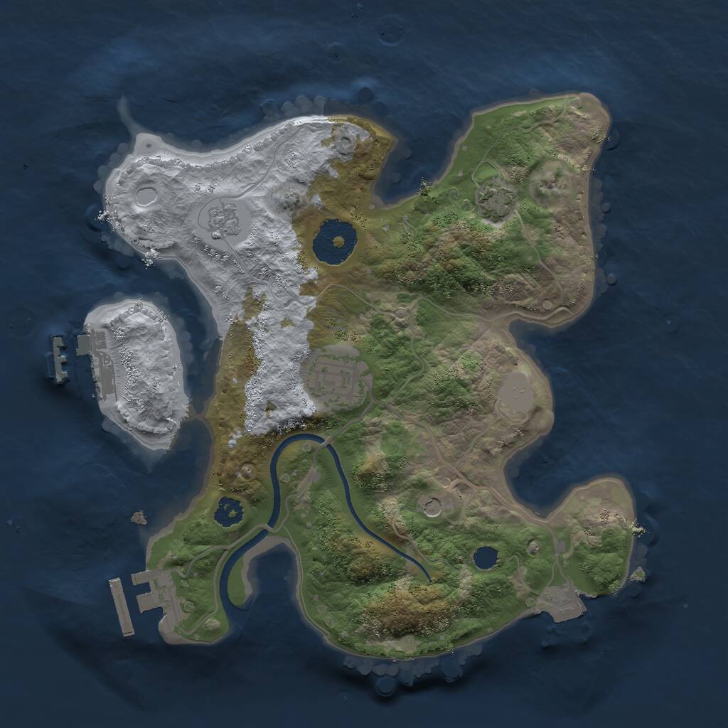 Rust Map: Procedural Map, Size: 2500, Seed: 900436805, 7 Monuments