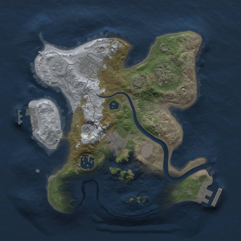 Rust Map: Procedural Map, Size: 2500, Seed: 900436805, 10 Monuments