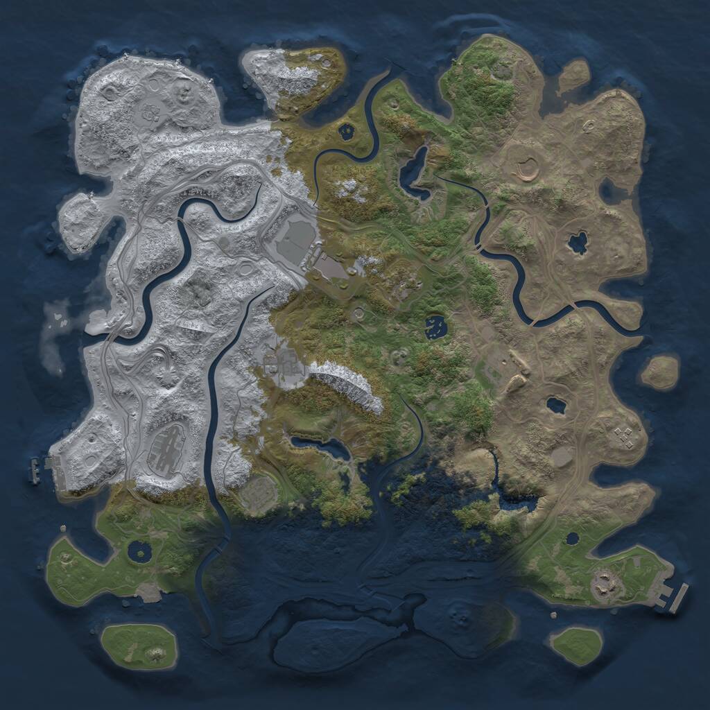 Rust Map: Procedural Map, Size: 4500, Seed: 76546551, 16 Monuments