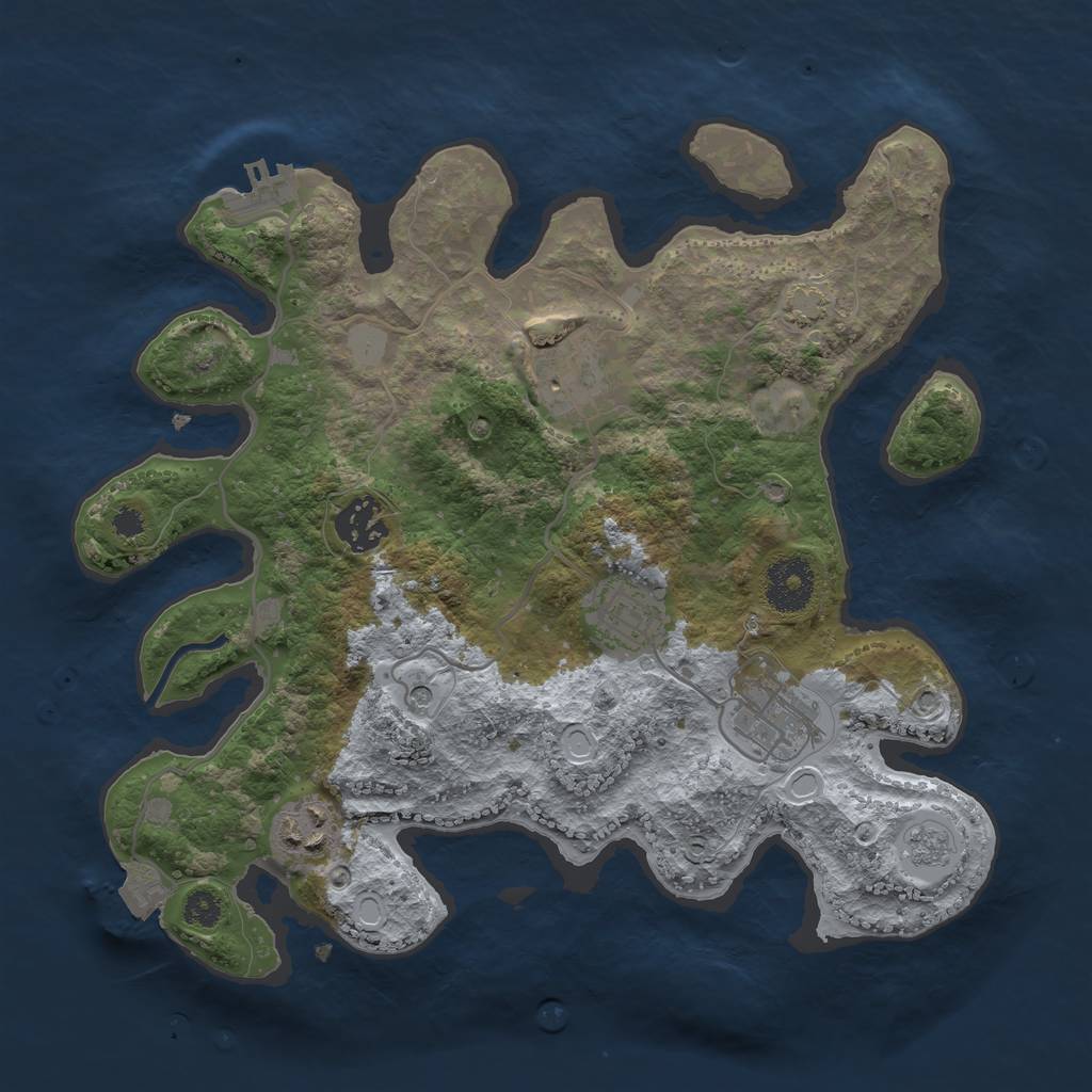Rust Map: Procedural Map, Size: 3100, Seed: 72412, 12 Monuments