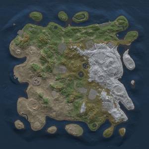 Thumbnail Rust Map: Procedural Map, Size: 3750, Seed: 17686779, 18 Monuments