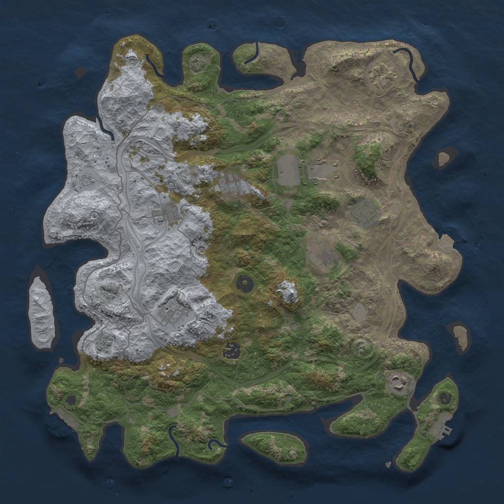 Rust Map: Procedural Map, Size: 4250, Seed: 67020272, 18 Monuments