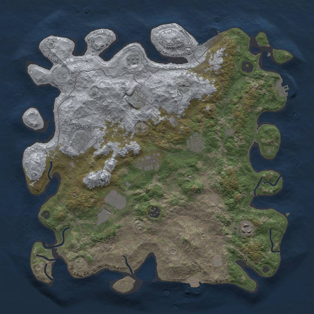 Rust Map: Procedural Map, Size: 4000, Seed: 90356755, 16 Monuments