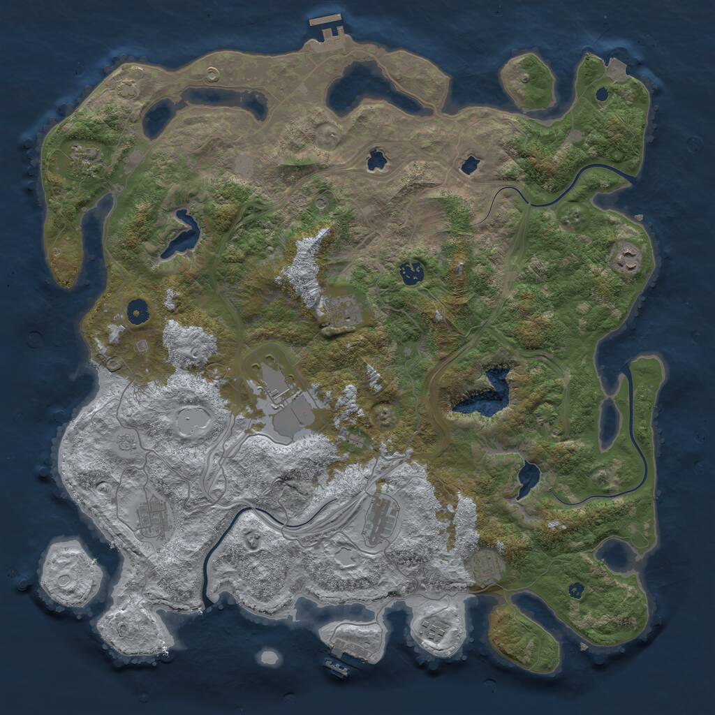 Rust Map: Procedural Map, Size: 4500, Seed: 895057825, 15 Monuments