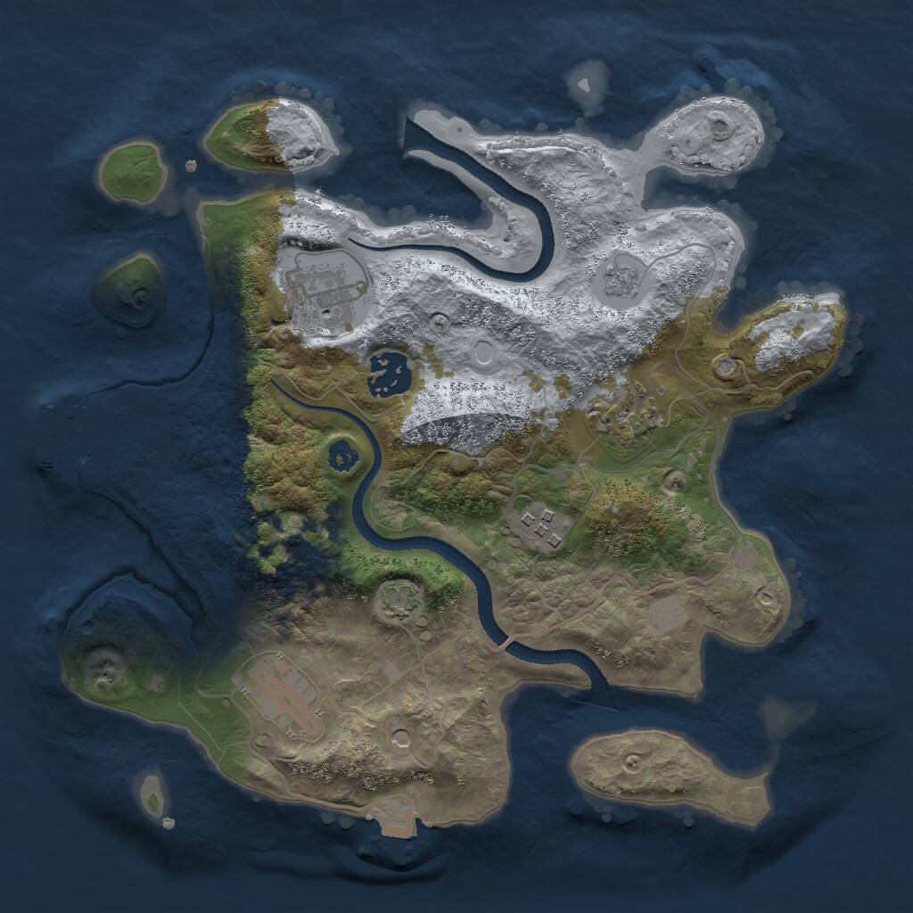 Rust Map: Procedural Map, Size: 3000, Seed: 20041, 10 Monuments