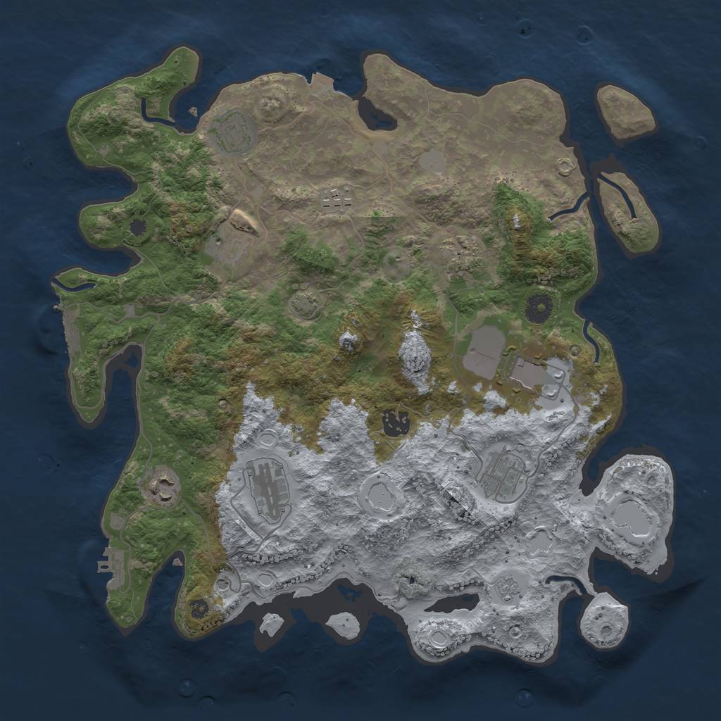 Rust Map: Procedural Map, Size: 3750, Seed: 181203659, 17 Monuments