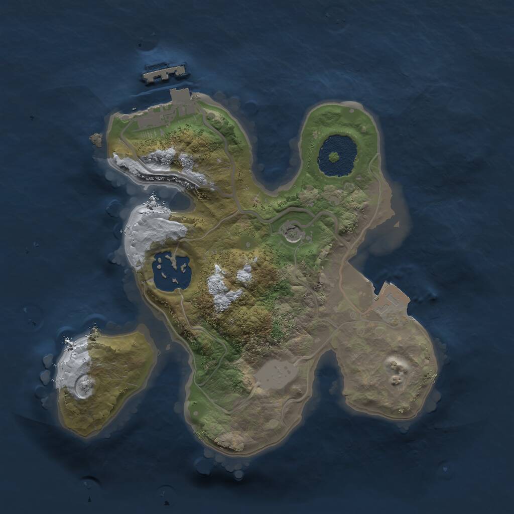 Rust Map: Procedural Map, Size: 1900, Seed: 27689402, 4 Monuments