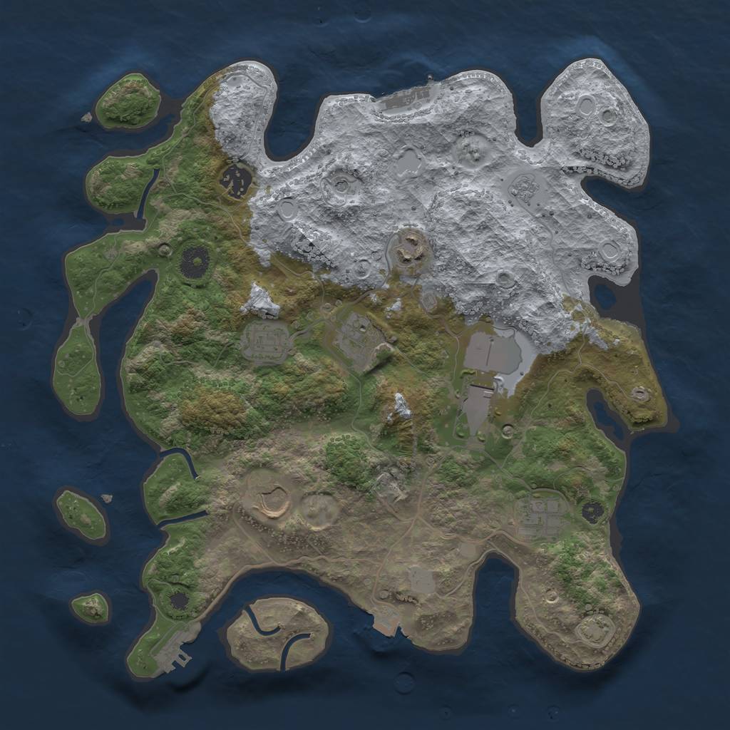 Rust Map: Procedural Map, Size: 3500, Seed: 567177145, 15 Monuments