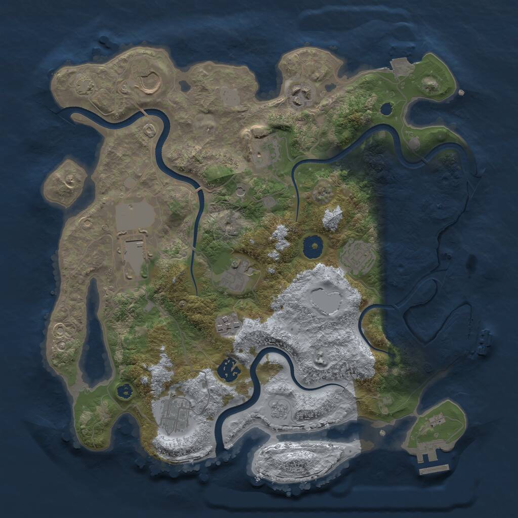 Rust Map: Procedural Map, Size: 3500, Seed: 854458560, 15 Monuments