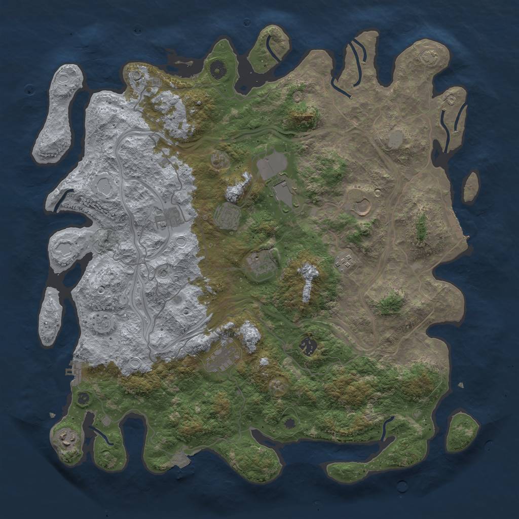 Rust Map: Procedural Map, Size: 4500, Seed: 119878060, 17 Monuments