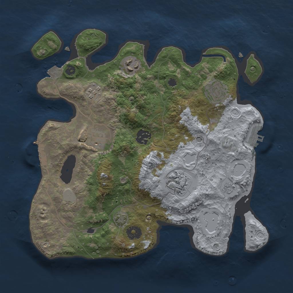 Rust Map: Procedural Map, Size: 3000, Seed: 892232732, 14 Monuments