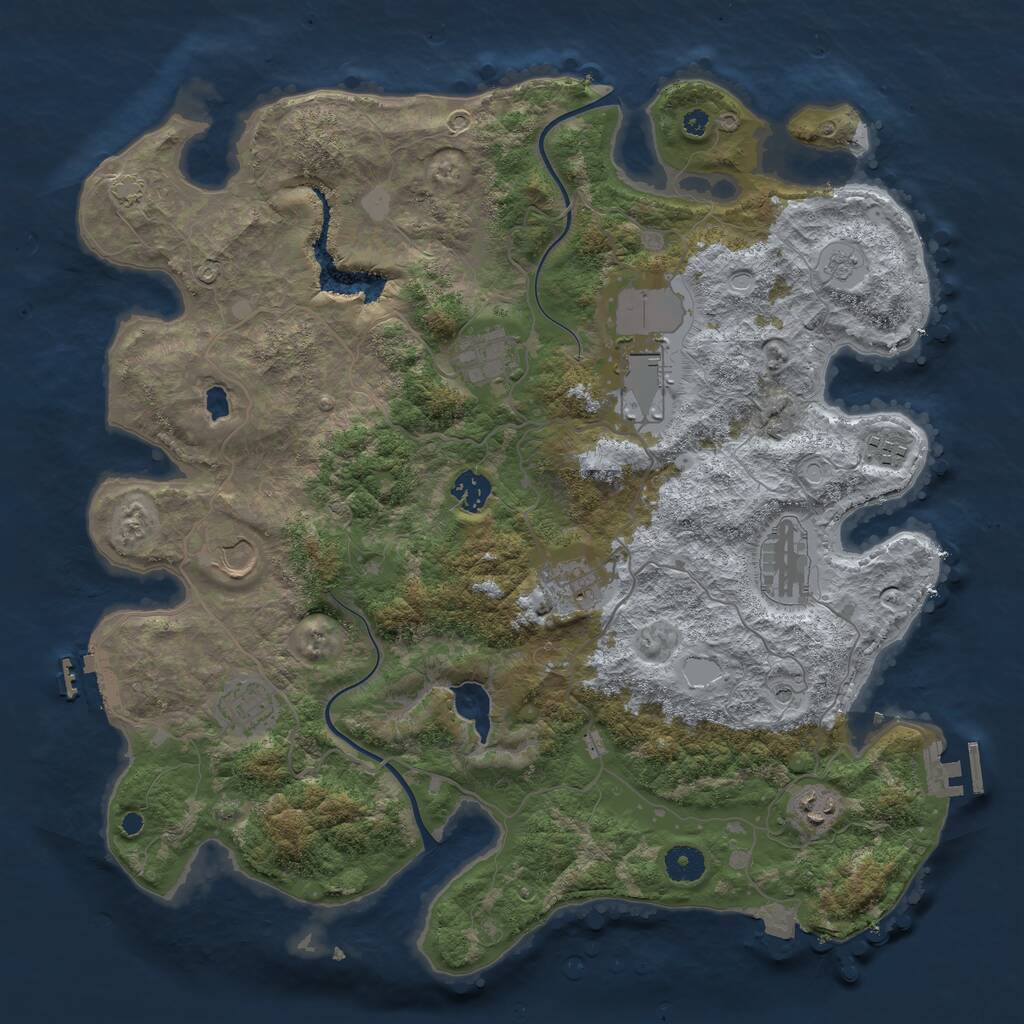 Rust Map: Procedural Map, Size: 4000, Seed: 53802, 15 Monuments