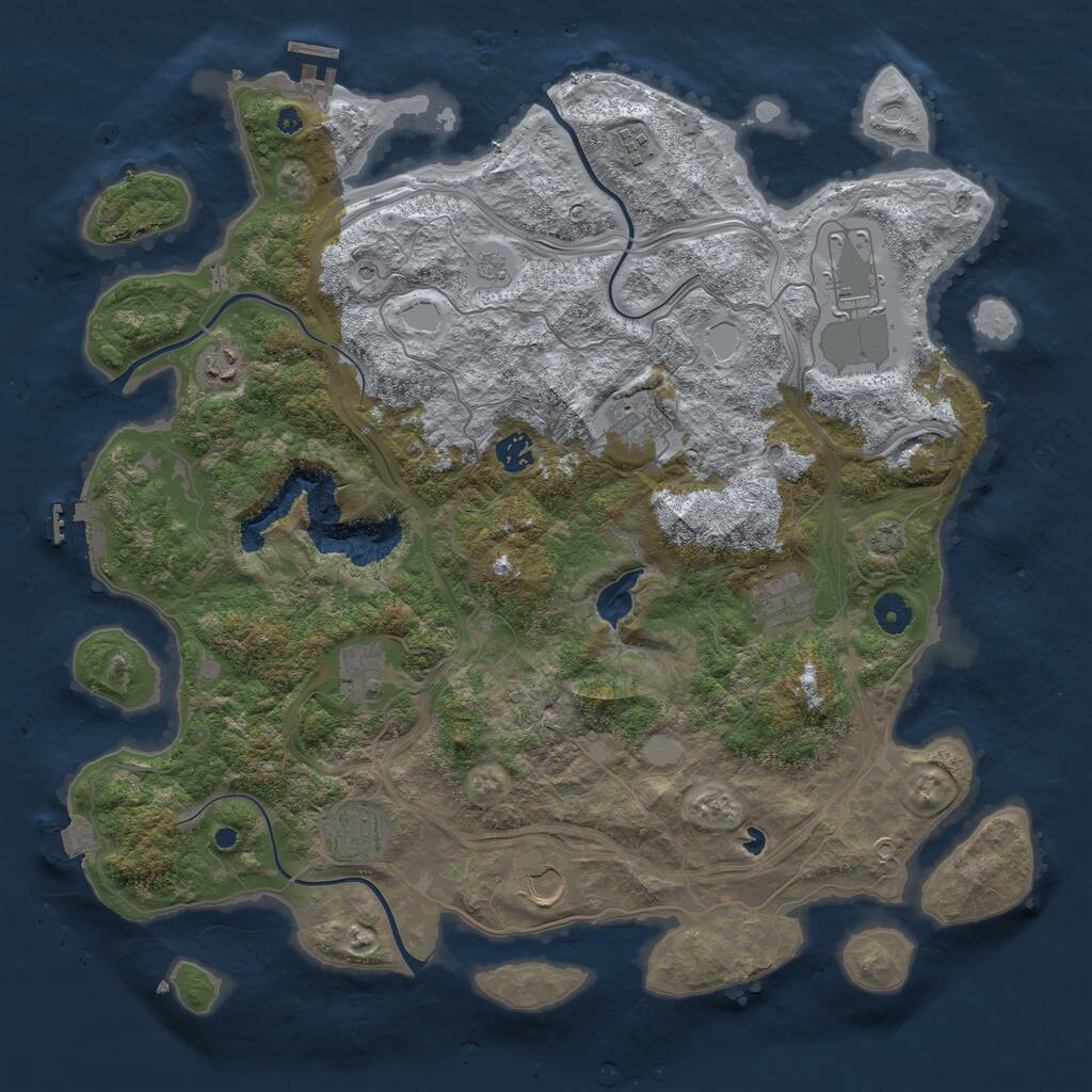 Rust Map: Procedural Map, Size: 4250, Seed: 1013241833, 15 Monuments