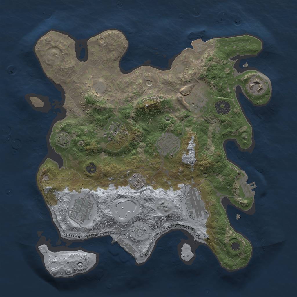 Rust Map: Procedural Map, Size: 3000, Seed: 1880393029, 15 Monuments