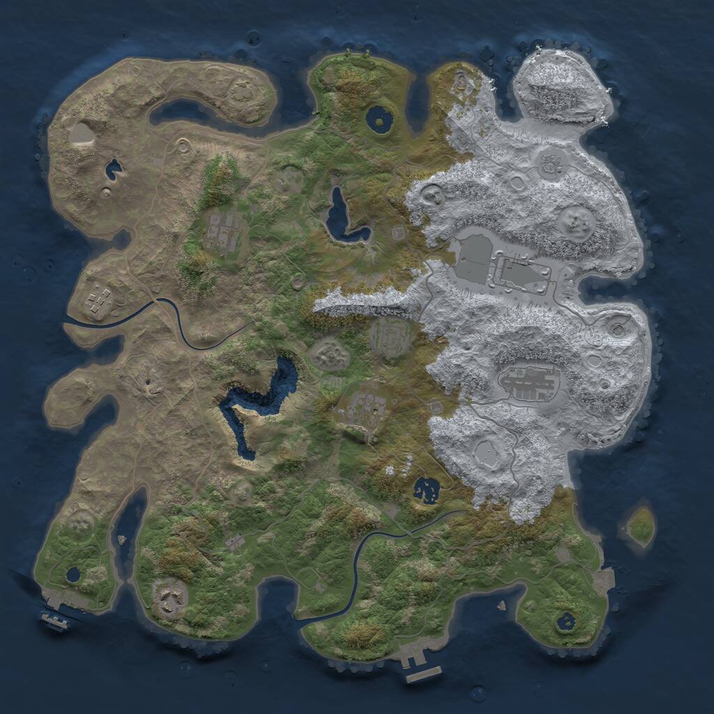 Rust Map: Procedural Map, Size: 4000, Seed: 19709898, 14 Monuments