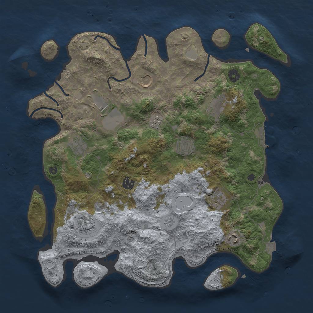 Rust Map: Procedural Map, Size: 3800, Seed: 4562, 17 Monuments