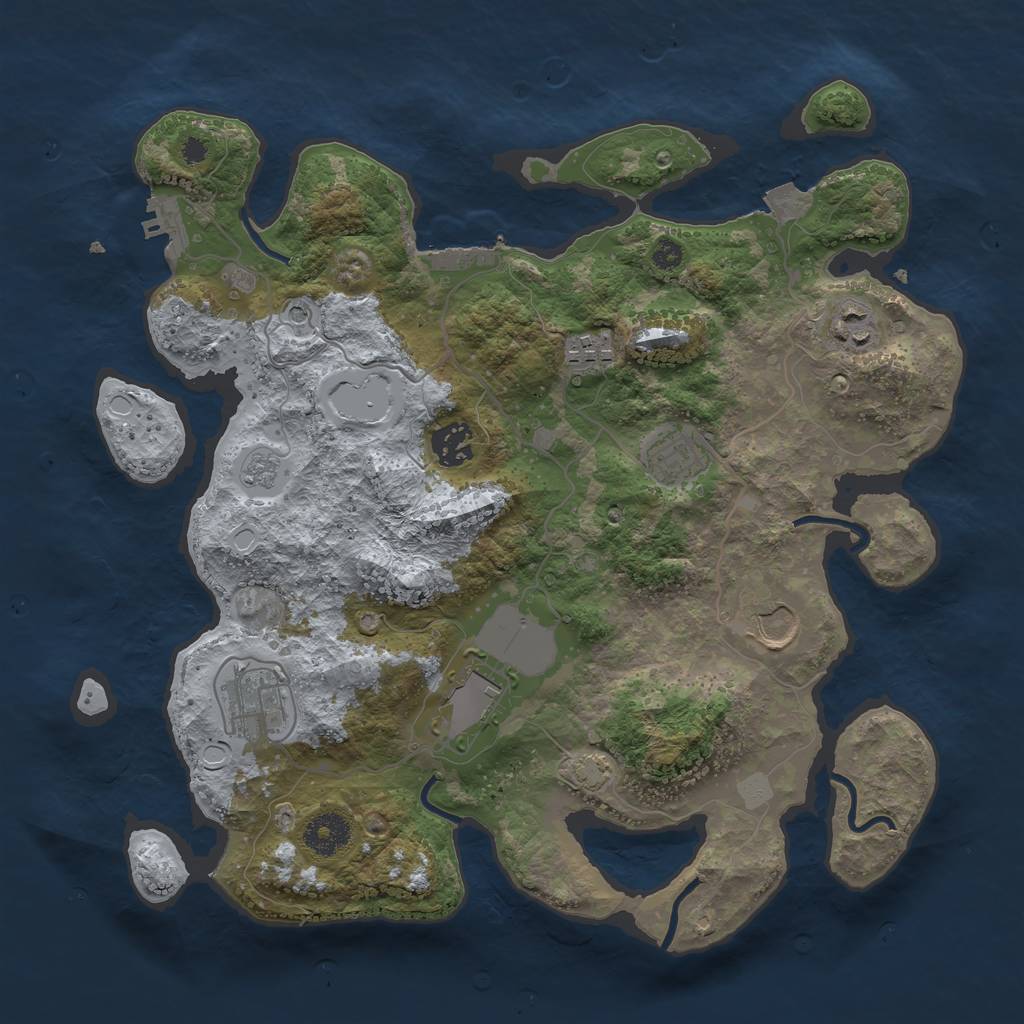 Rust Map: Procedural Map, Size: 3500, Seed: 138516994, 15 Monuments