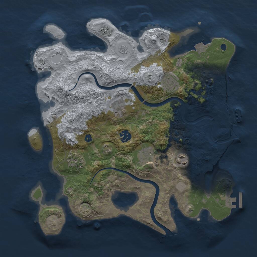 Rust Map: Procedural Map, Size: 3300, Seed: 8726, 13 Monuments