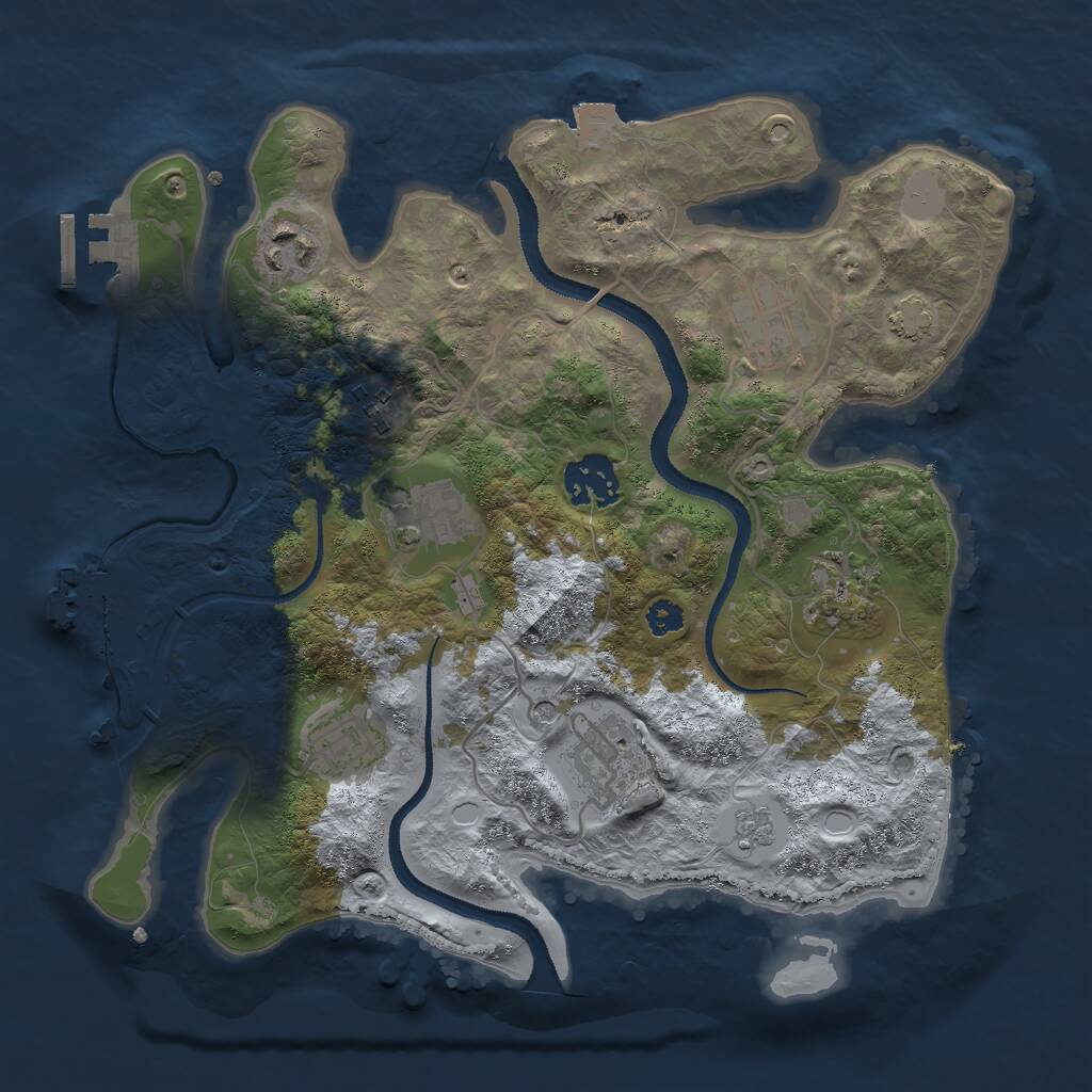 Rust Map: Procedural Map, Size: 3000, Seed: 572797086, 14 Monuments
