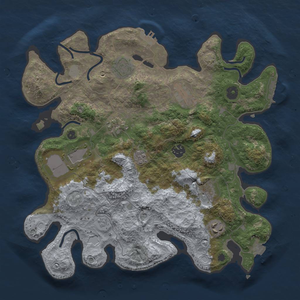 Rust Map: Procedural Map, Size: 3500, Seed: 1987537907, 16 Monuments