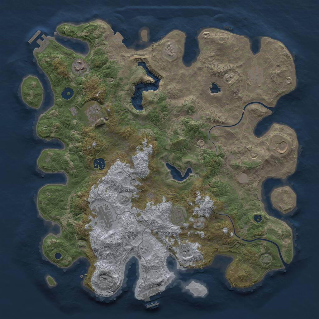 Rust Map: Procedural Map, Size: 4000, Seed: 132356, 14 Monuments