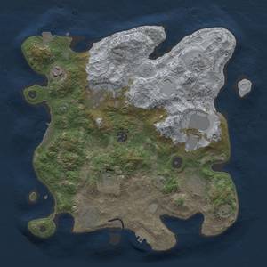 Thumbnail Rust Map: Procedural Map, Size: 3500, Seed: 1700457207, 17 Monuments