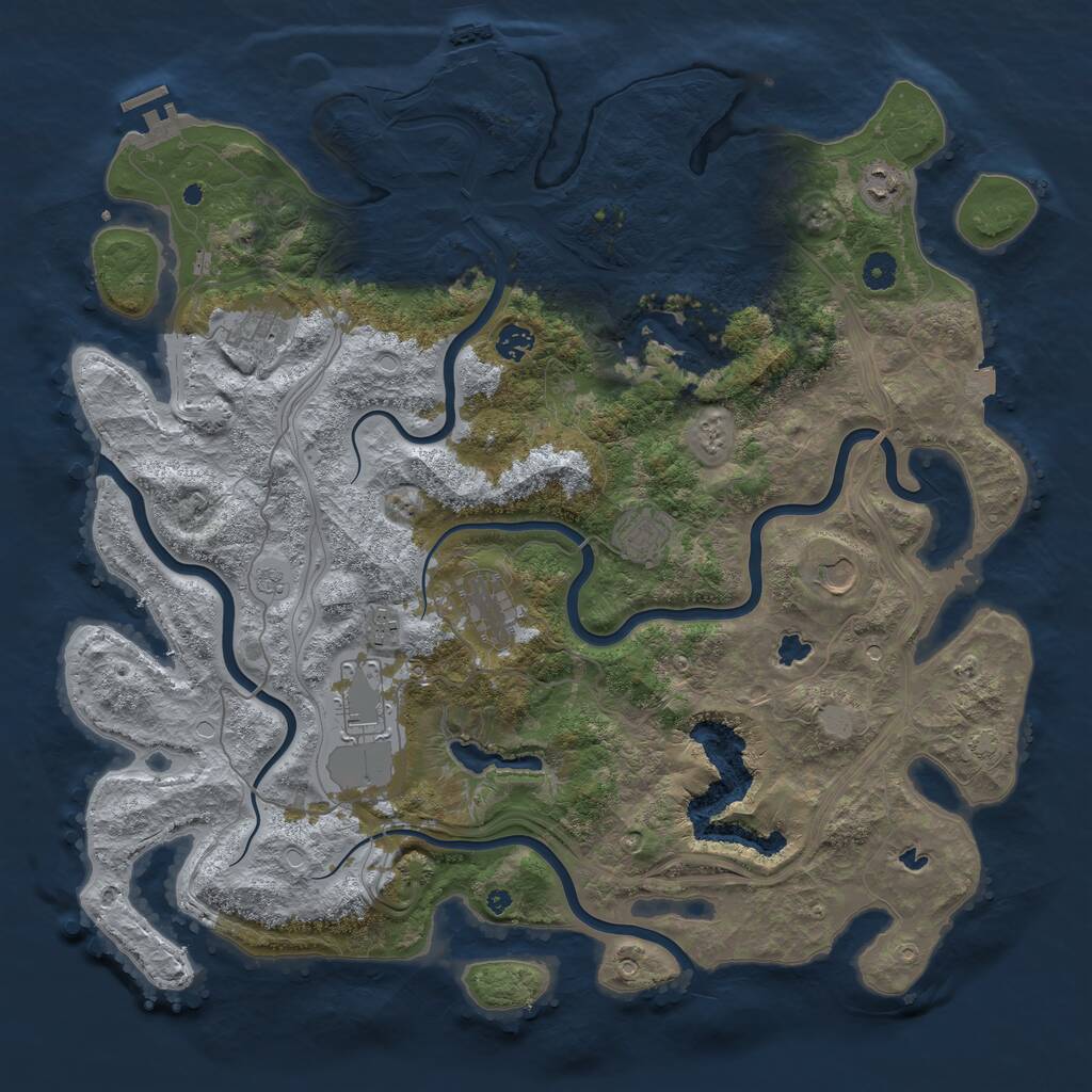 Rust Map: Procedural Map, Size: 4500, Seed: 159830853, 14 Monuments