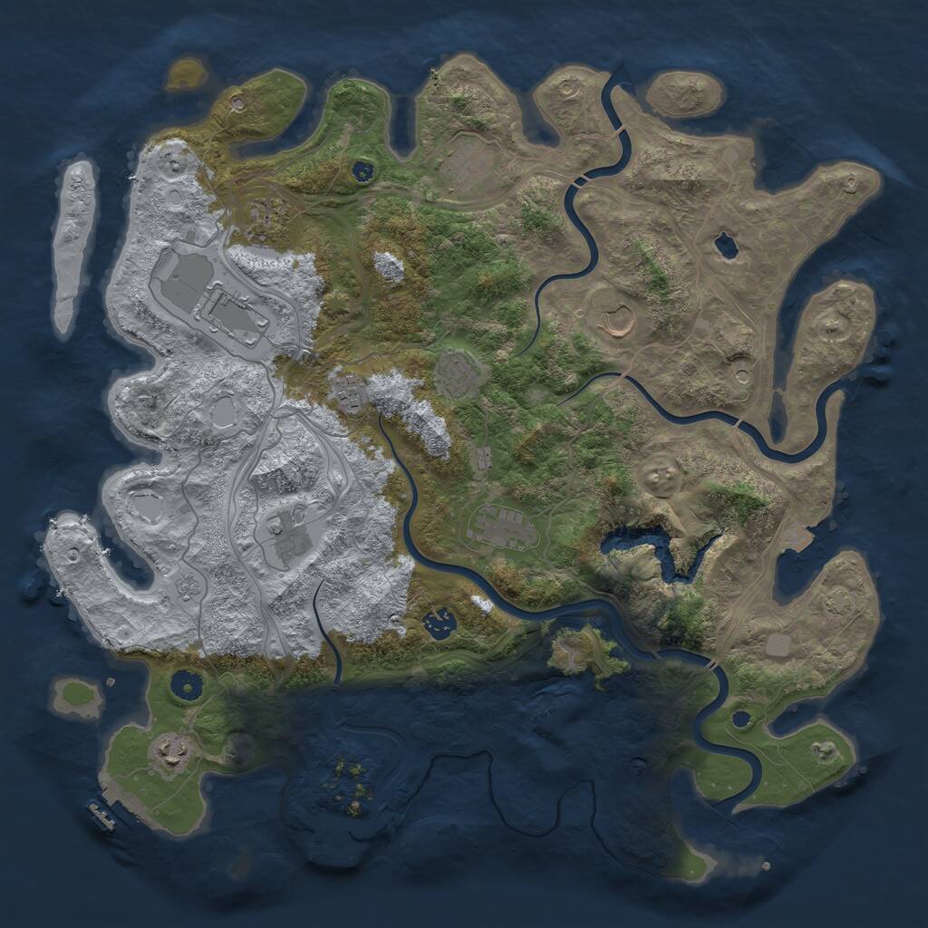 Rust Map: Procedural Map, Size: 4400, Seed: 89425525, 16 Monuments
