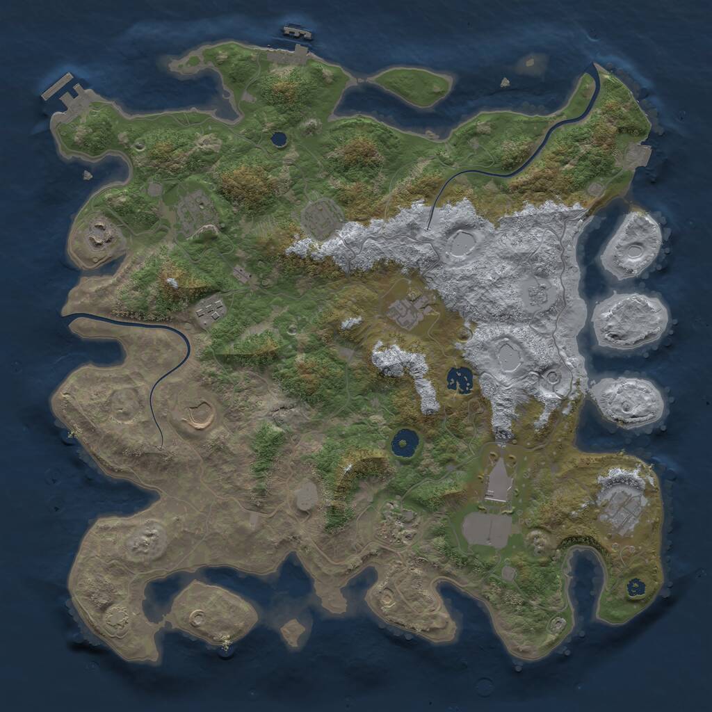 Rust Map: Procedural Map, Size: 3900, Seed: 89992128, 16 Monuments