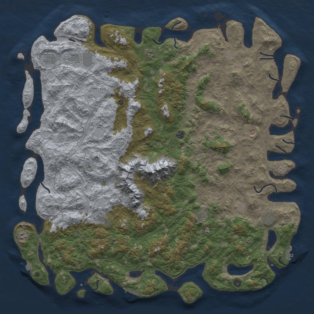 Rust Map: Procedural Map, Size: 6000, Seed: 210920235, 19 Monuments
