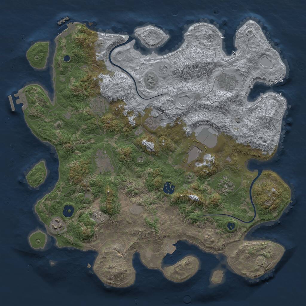 Rust Map: Procedural Map, Size: 3900, Seed: 20039998, 15 Monuments