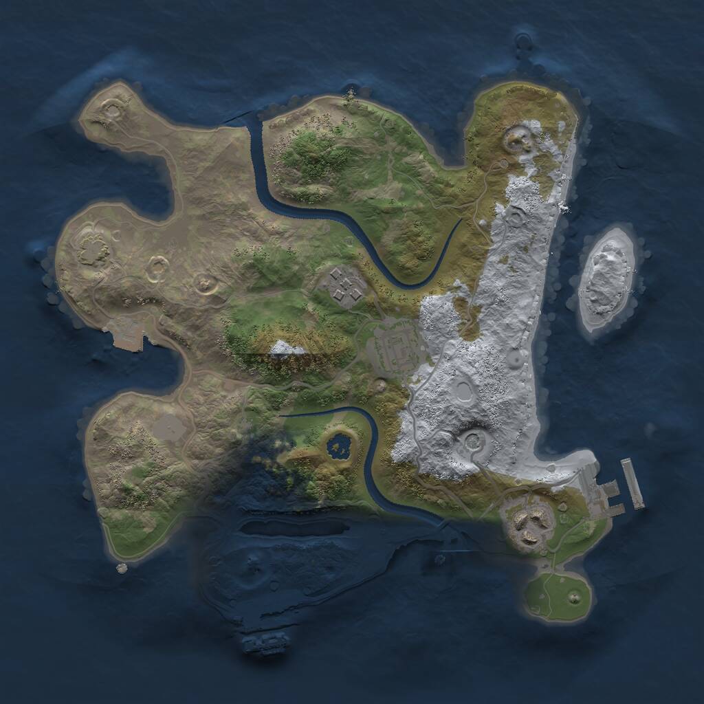 Rust Map: Procedural Map, Size: 2750, Seed: 101909961, 8 Monuments