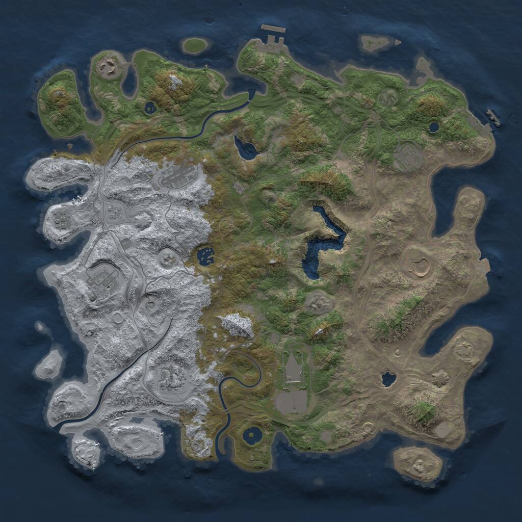 Rust Map: Procedural Map, Size: 4300, Seed: 25494958, 15 Monuments