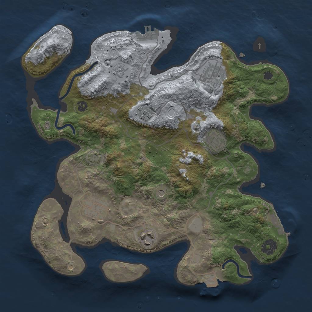 Rust Map: Procedural Map, Size: 3000, Seed: 1660842756, 13 Monuments