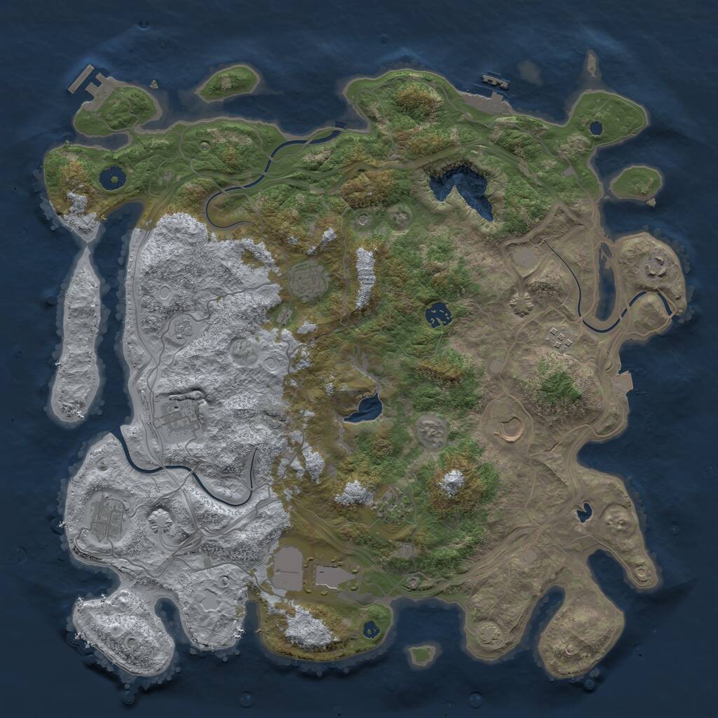 Rust Map: Procedural Map, Size: 4300, Seed: 10183755, 15 Monuments