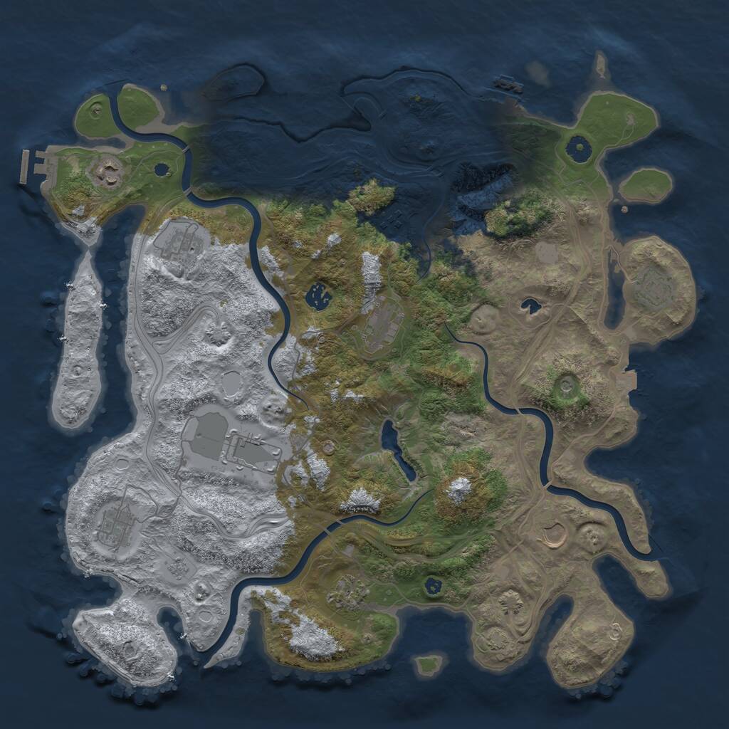 Rust Map: Procedural Map, Size: 4300, Seed: 10183755, 16 Monuments