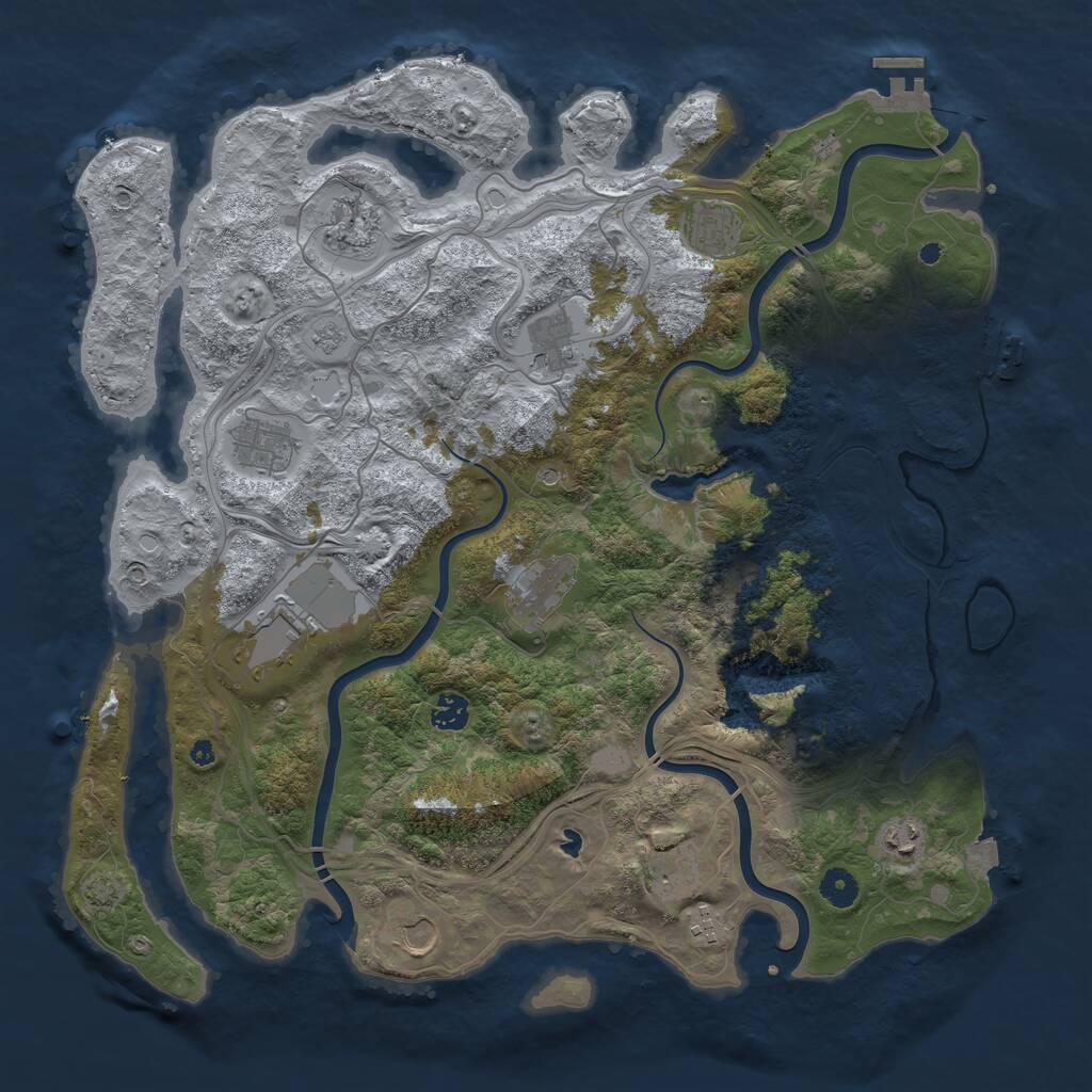 Rust Map: Procedural Map, Size: 4300, Seed: 8320170, 17 Monuments