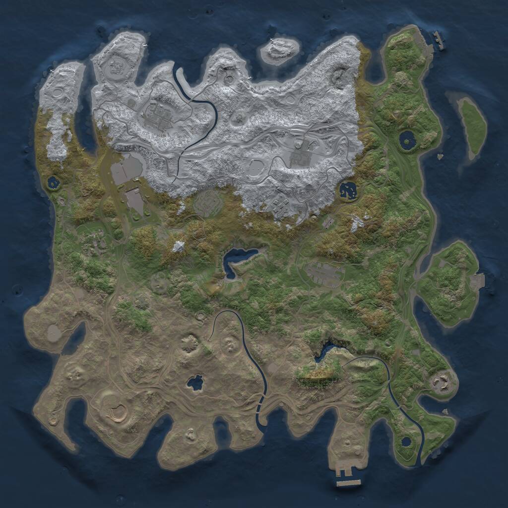 Rust Map: Procedural Map, Size: 4250, Seed: 45401462, 16 Monuments