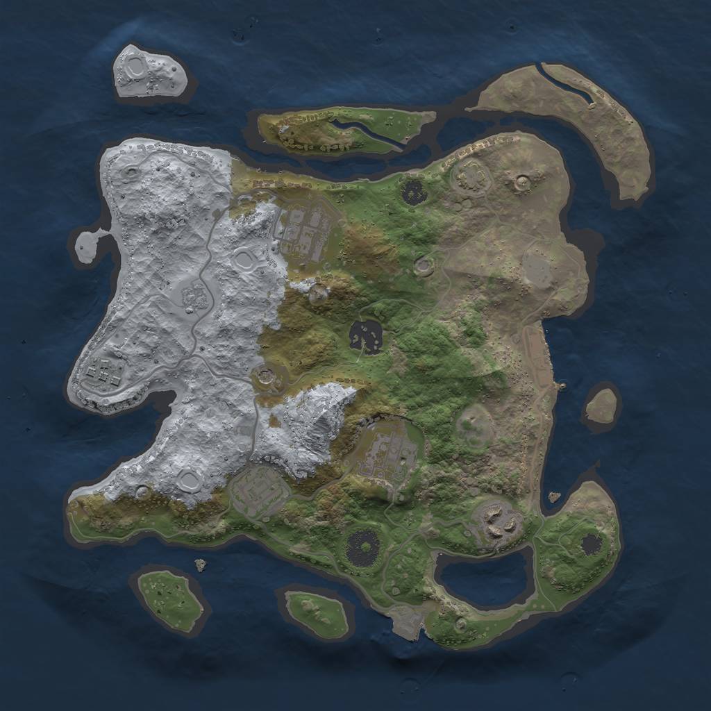 Rust Map: Procedural Map, Size: 3000, Seed: 630714823, 13 Monuments
