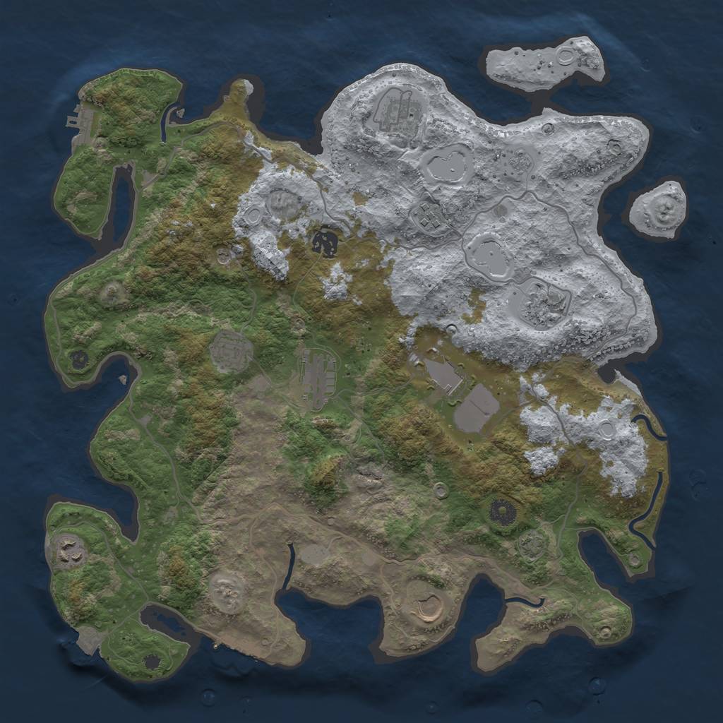Rust Map: Procedural Map, Size: 4000, Seed: 397, 17 Monuments