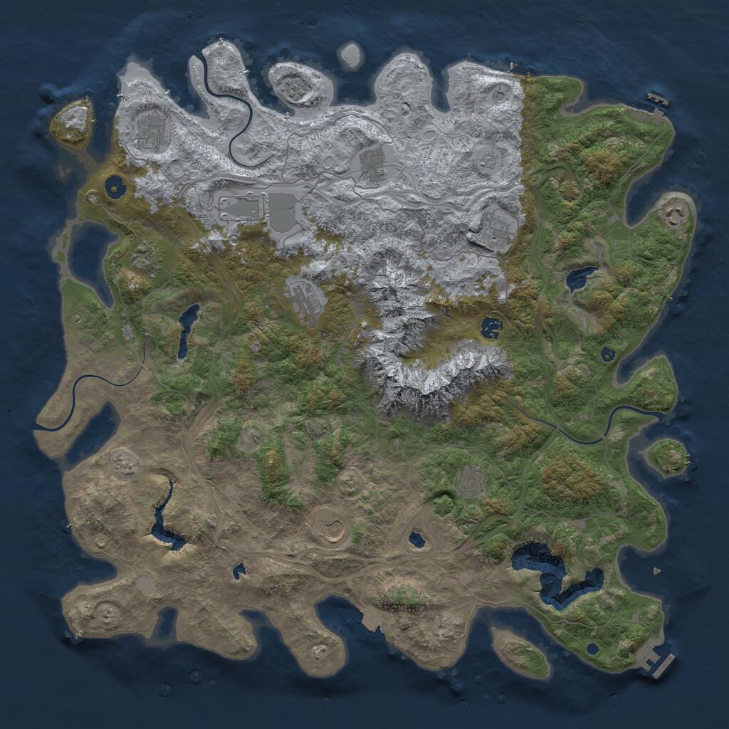 Rust Map: Procedural Map, Size: 5000, Seed: 49889942, 17 Monuments