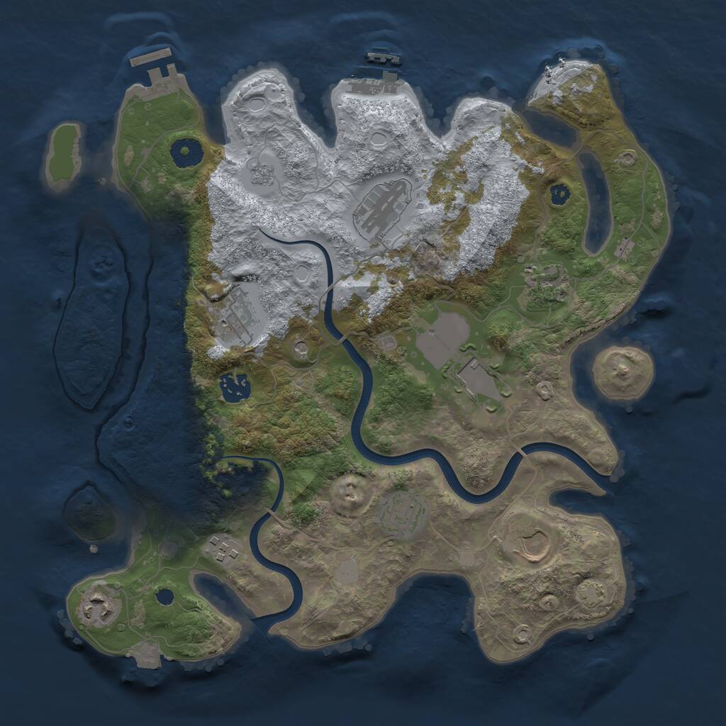 Rust Map: Procedural Map, Size: 3500, Seed: 246126267, 15 Monuments