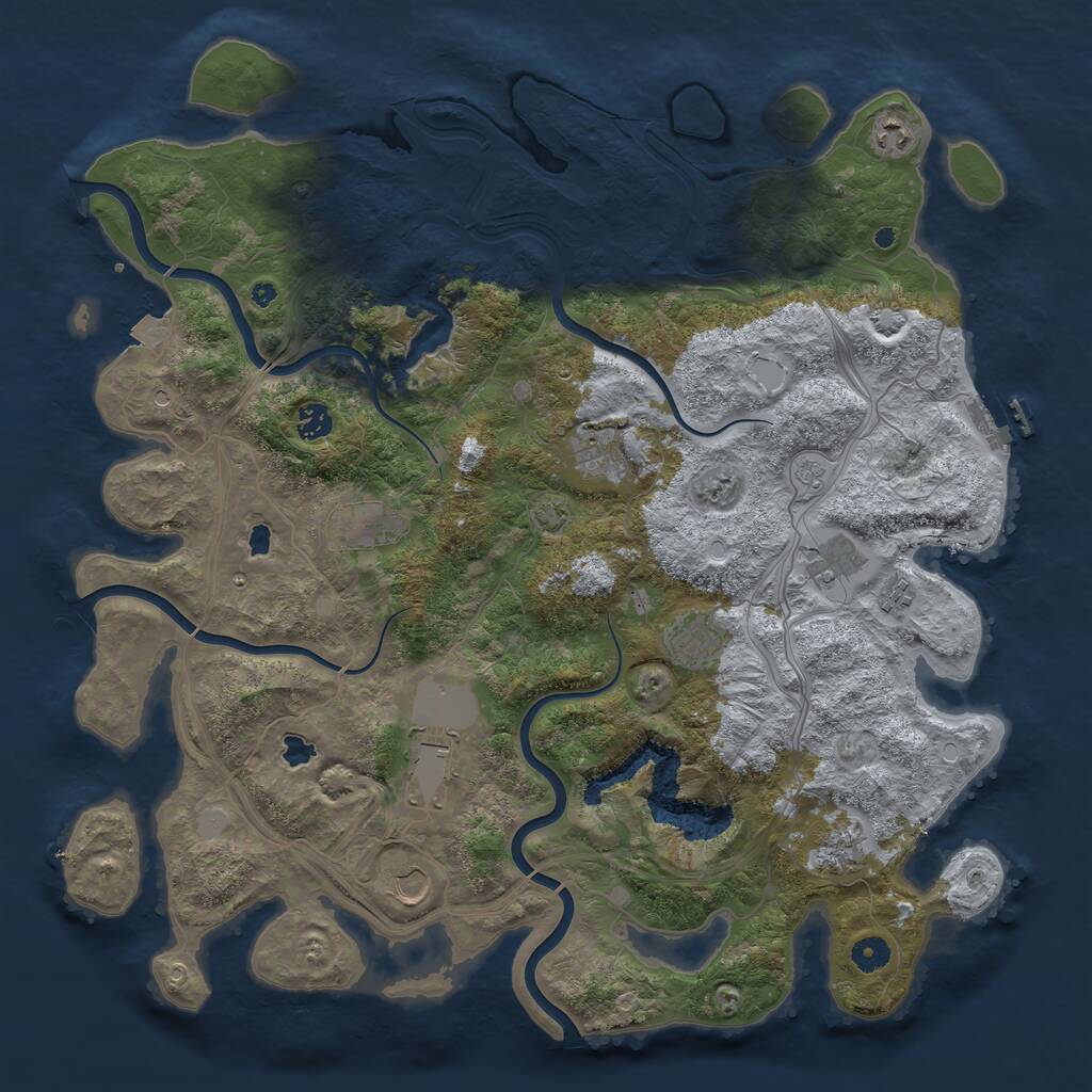 Rust Map: Procedural Map, Size: 4500, Seed: 12548338, 15 Monuments