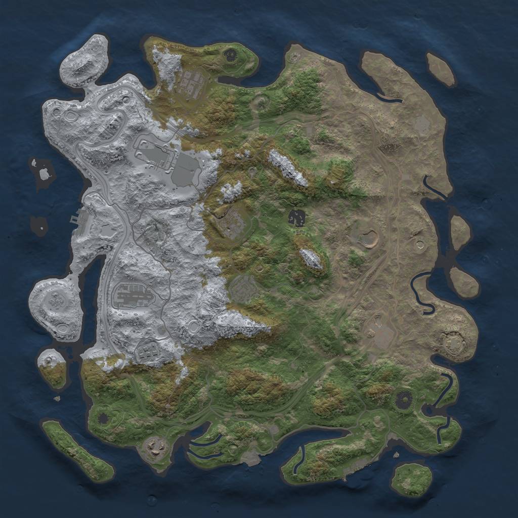 Rust Map: Procedural Map, Size: 4300, Seed: 23092023, 18 Monuments