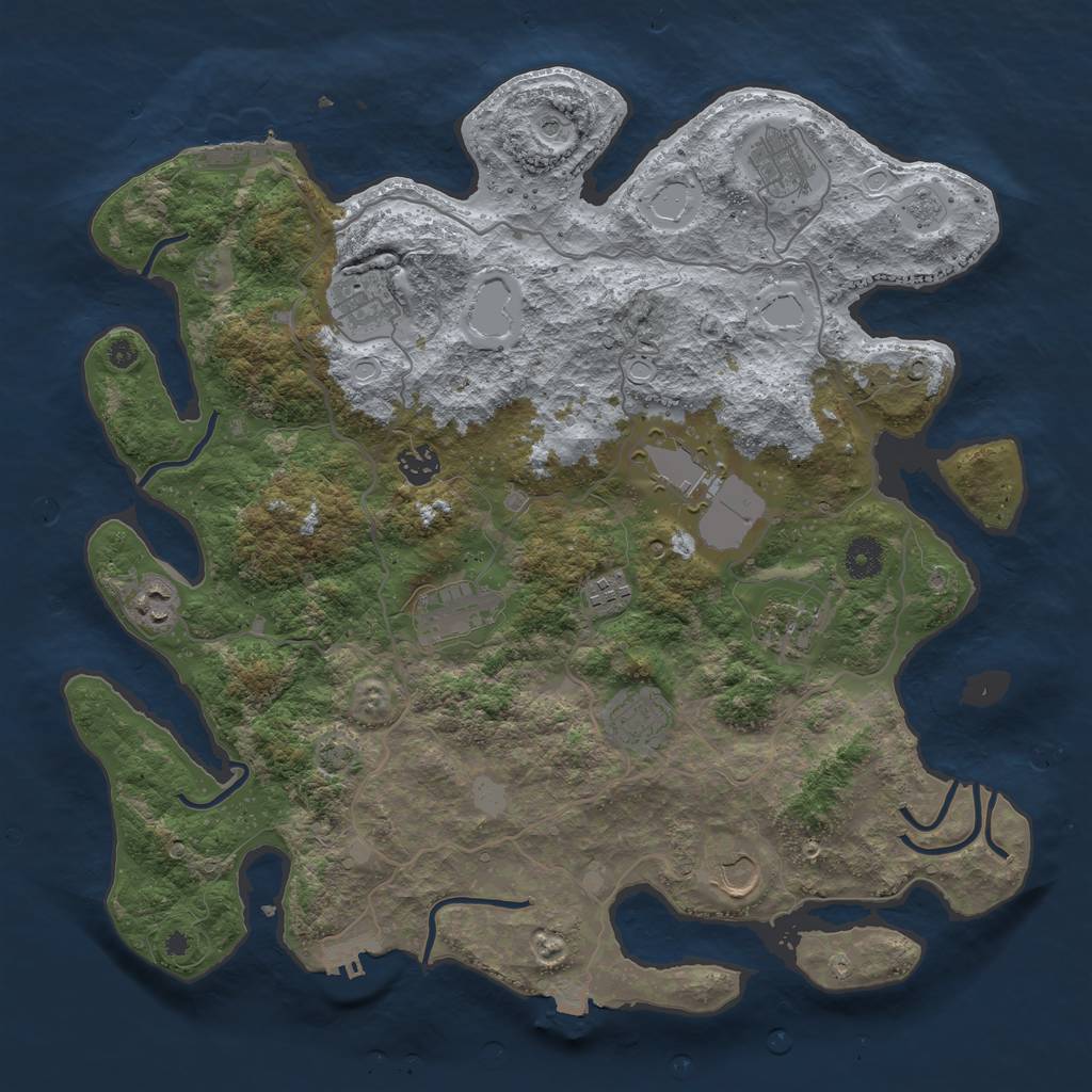 Rust Map: Procedural Map, Size: 4000, Seed: 742751318, 18 Monuments