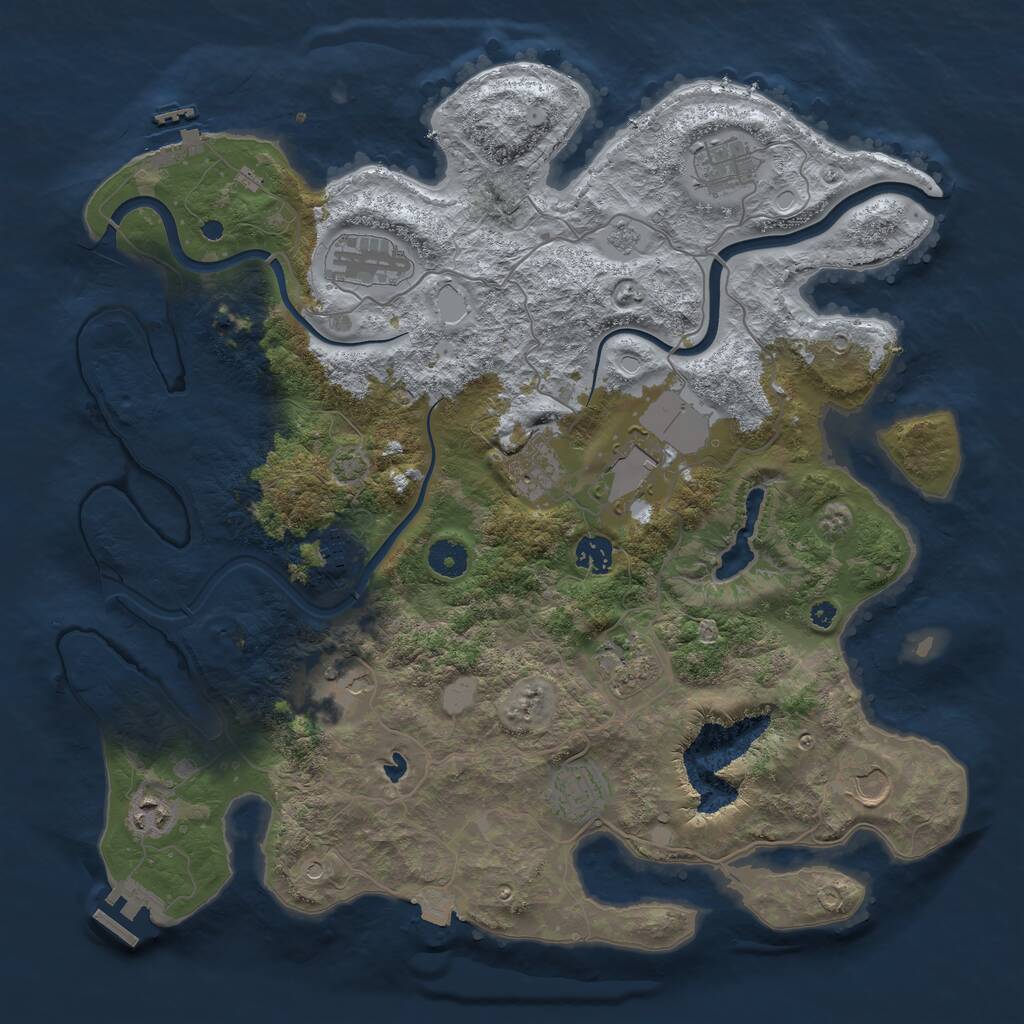 Rust Map: Procedural Map, Size: 4000, Seed: 742751318, 17 Monuments