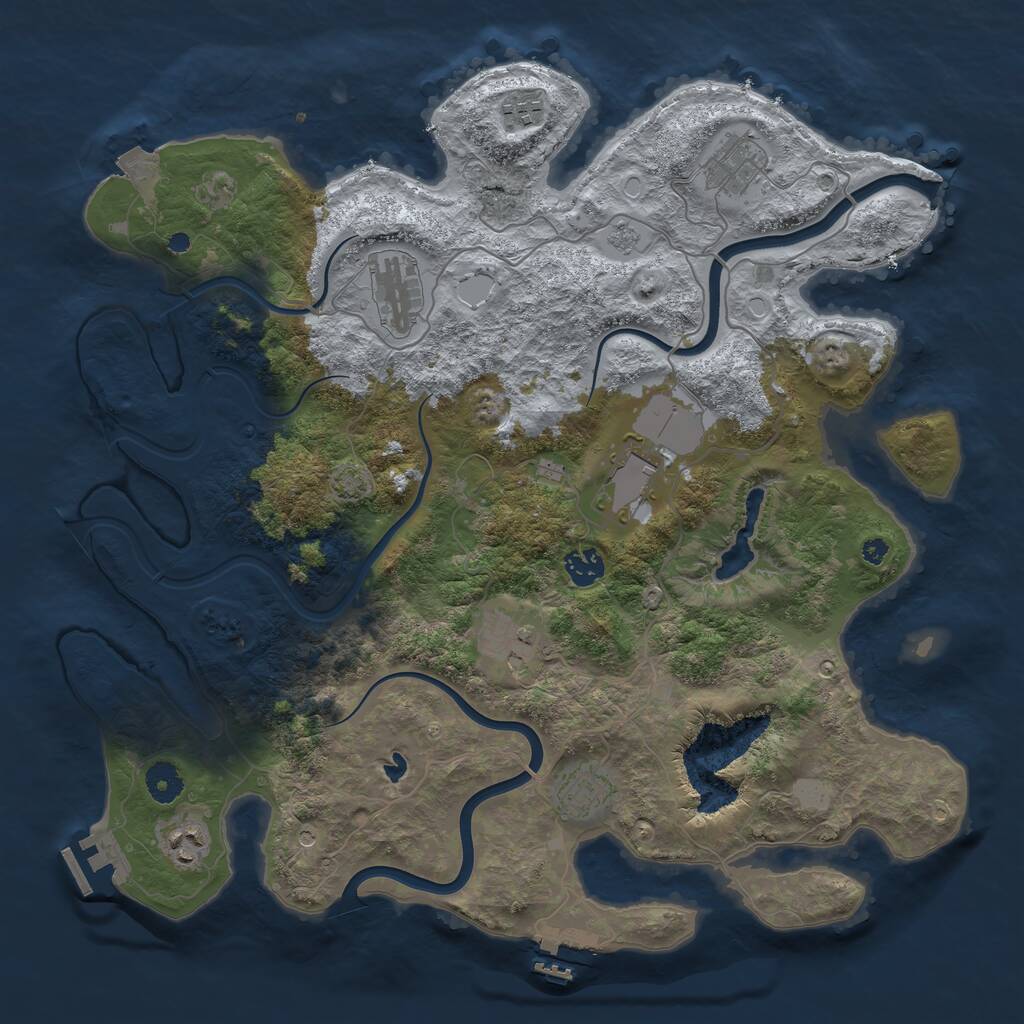 Rust Map: Procedural Map, Size: 4000, Seed: 742751318, 14 Monuments